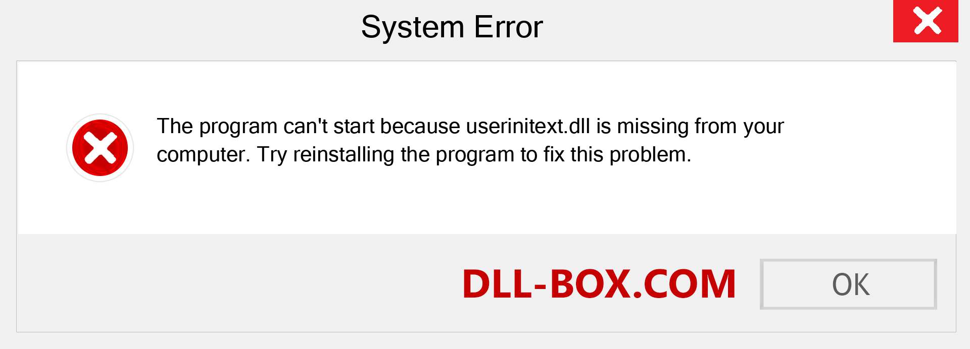  userinitext.dll file is missing?. Download for Windows 7, 8, 10 - Fix  userinitext dll Missing Error on Windows, photos, images